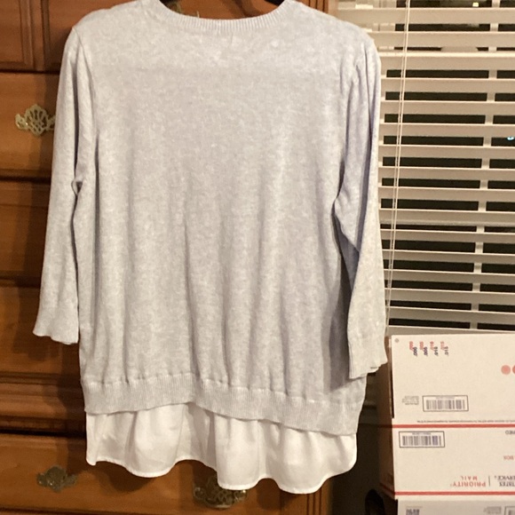 CALVIN KLEIN Layered Look Crew-neck Long Sleeve Sweater XL EUC lightweight soft - Picture 2 of 4